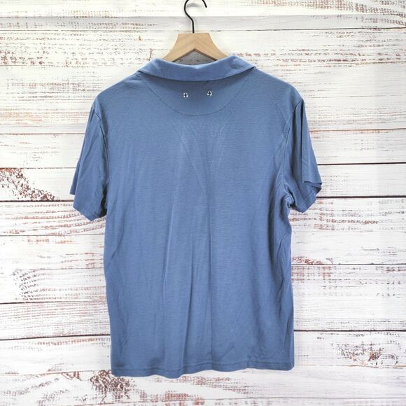 Vilebrequin Polo Shirt Mens Size M Blue Logo Lightweight Stretch Casual Resort - Picture 9 of 10